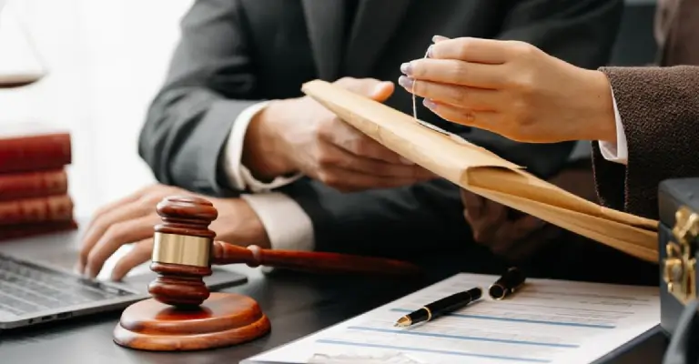 a person holding a string over a document
