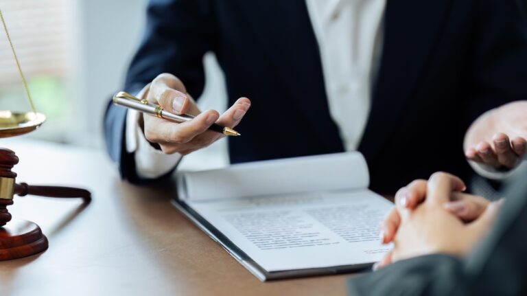 lawyer is consulting client