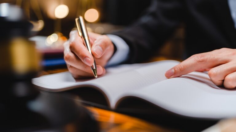 Legal Paraprofessional working with documents