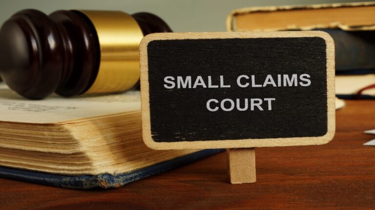 small claims court signage
